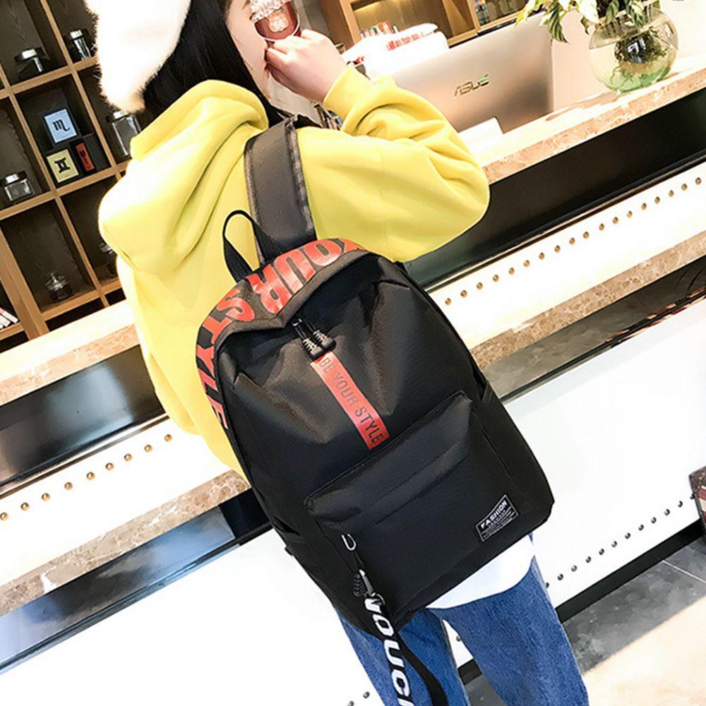 Fashionable Casual Backpack Solid Color School Bag Men and Women Waterproof Travel Backpack Canvas Bag