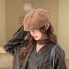 Autumn and winter Internet celebrity hat casual face small versatile octagonal beret new octagonal hat literary retro Japan and Korea