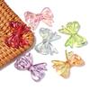 10Pcs/Lot 29×23mm Acrylic Beads Transparent Mixed Color Bow Shaped Loose Beads Diy Phone Chain Headrope Jewelry Accessories