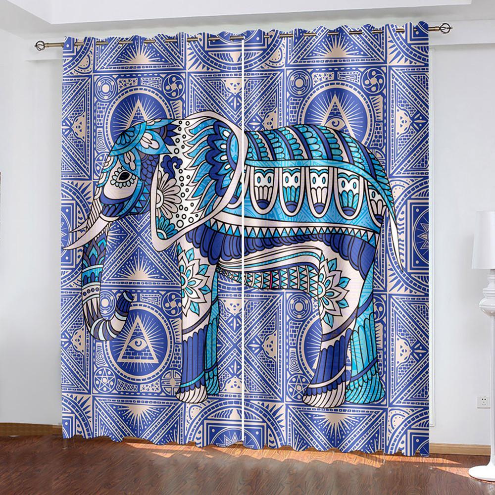 Böhmen Elefanten Fenster Vorhang Schlafzimmer Fenster Vorhänge Wohnzimmer Verdunkelung Vorhänge Cortinas Para La Sala