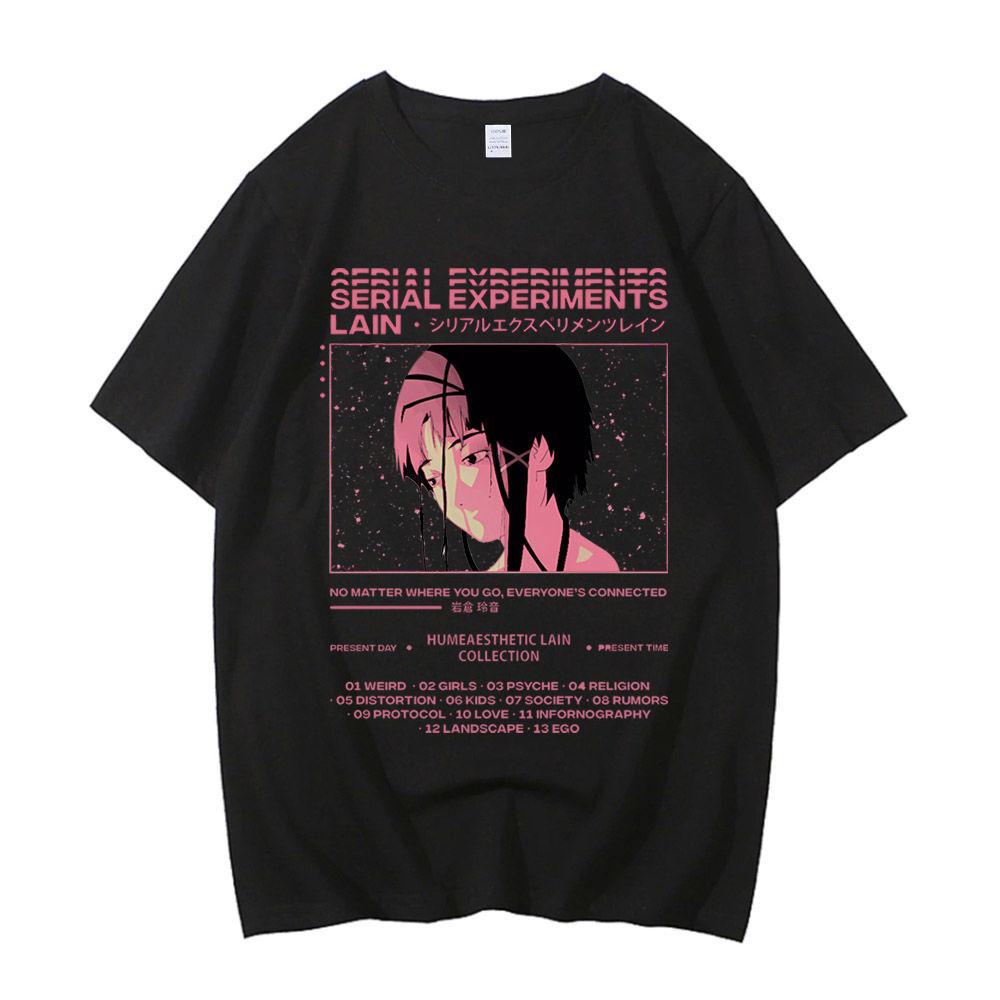 Serial Experiments Lain Cotton Shirt Teen Digital Korean Clothes Harajuku  2000s Y2k Shirt Graphic Aesthetic 80s Digital Gothic Hot Sale