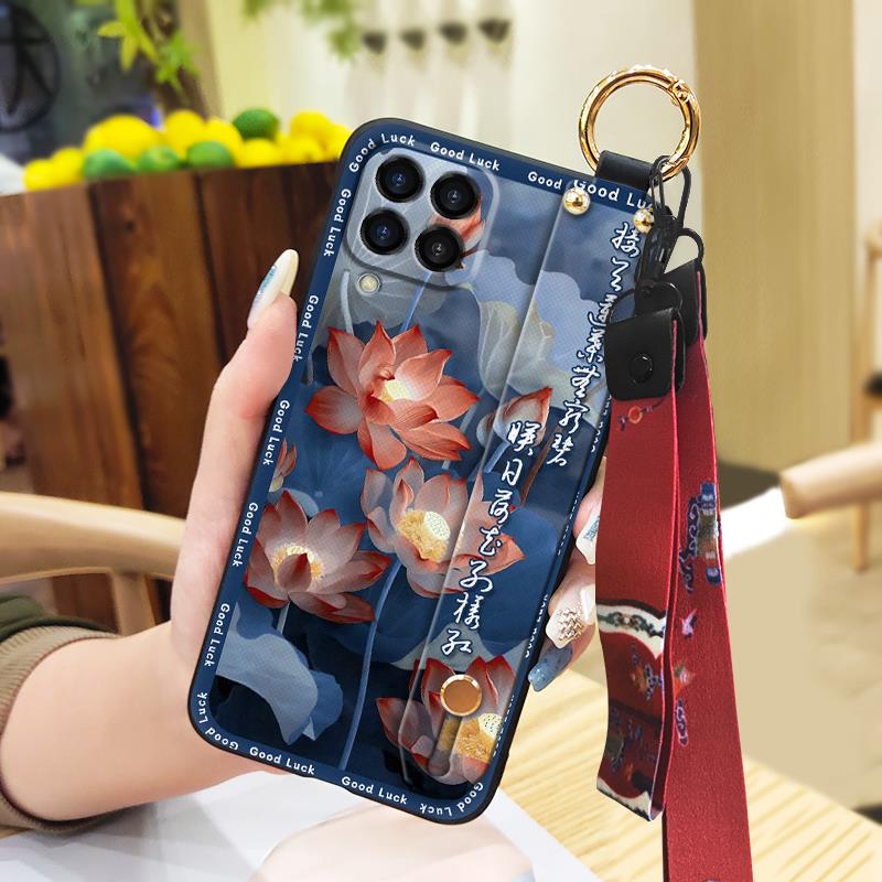 Strapazierfähige Lanyard-Handyhülle für Samsung Galaxy M33 5G Global/SM-M336B/DS/Jump2 Mode-Rückseite für Mama Ständerring