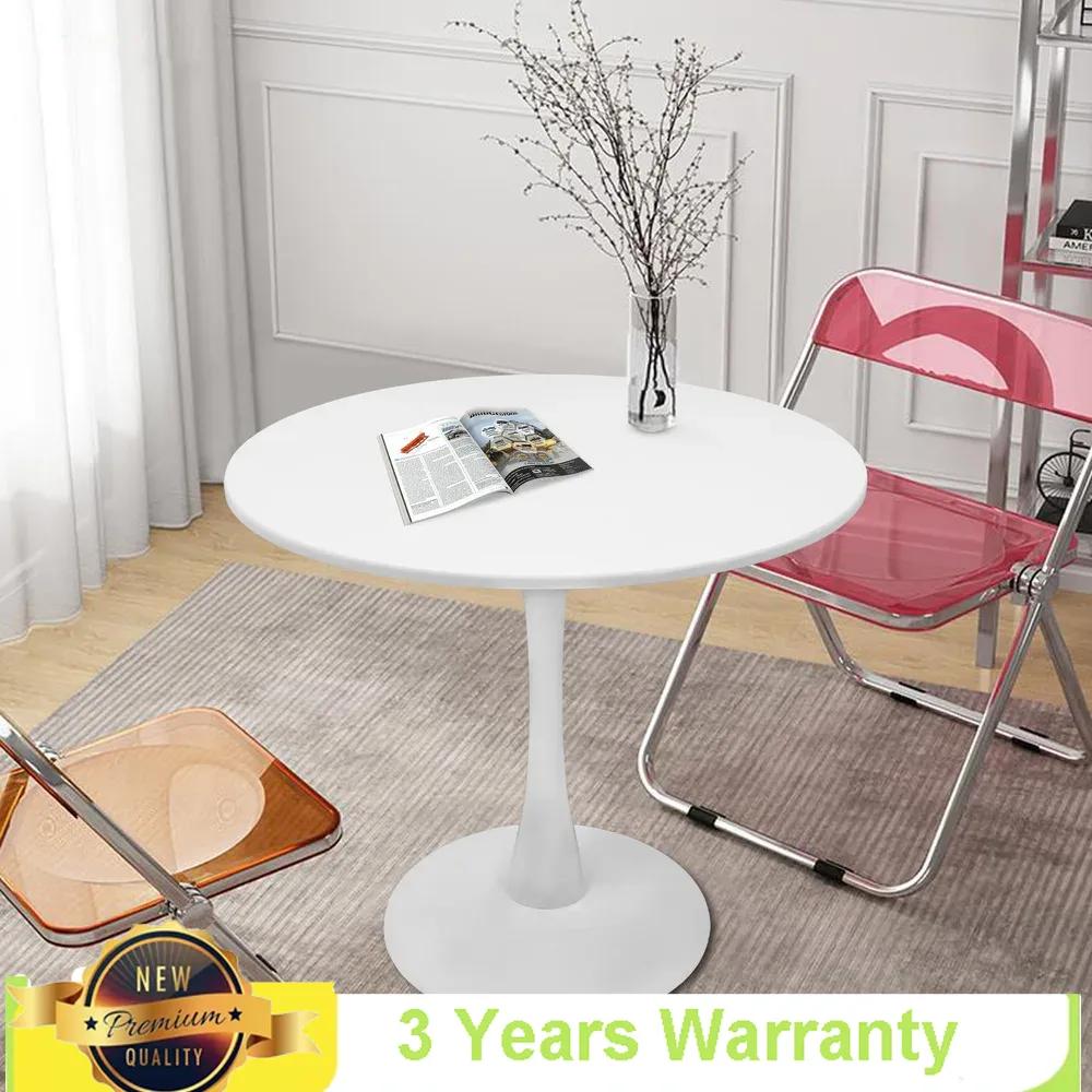 Bymaocar 31.5inch Round Dining Table Tulip Modern Style Coffee Table, Mid-century Leisure Table Home Furniture Easy to Clean