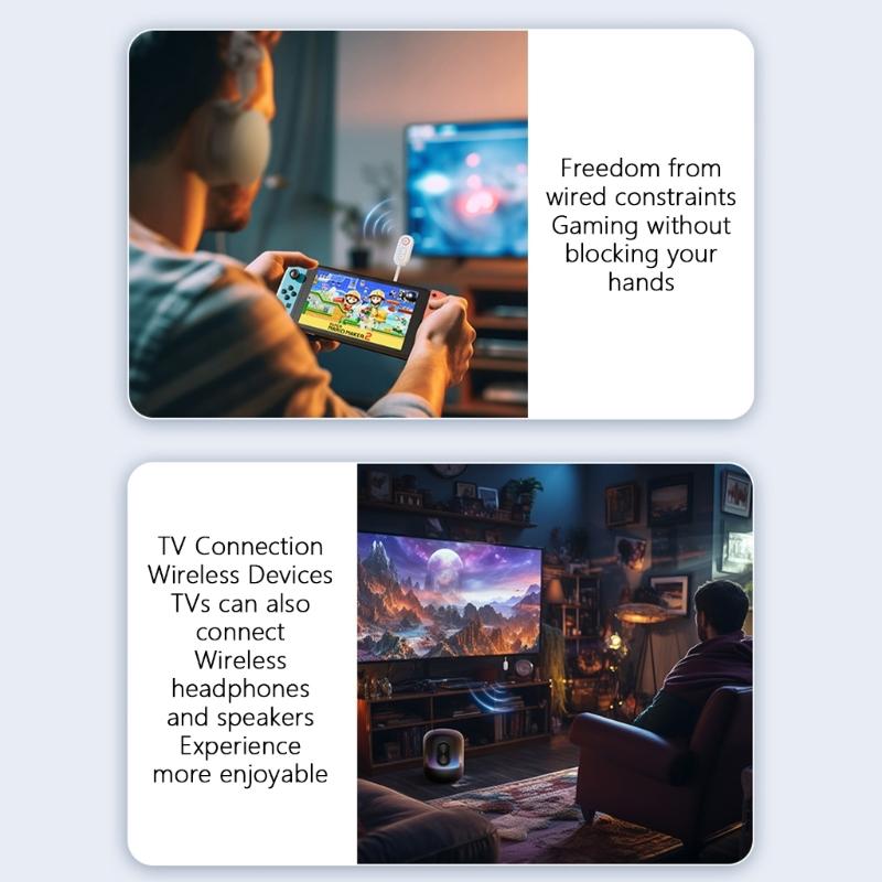 Wireless Sound Adapter Bluetooth-compatible 5.3 Transmitters Receiver for TV and Airplanes Connectings Up To 2 Headphones