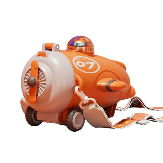 

Бутылка для воды в форме самолета с трубочкой 500 мл мультяшная детская чашка для воды герметичная крышка силиконовый носик контейнер для воды для школы спорт путешествия оранжевый