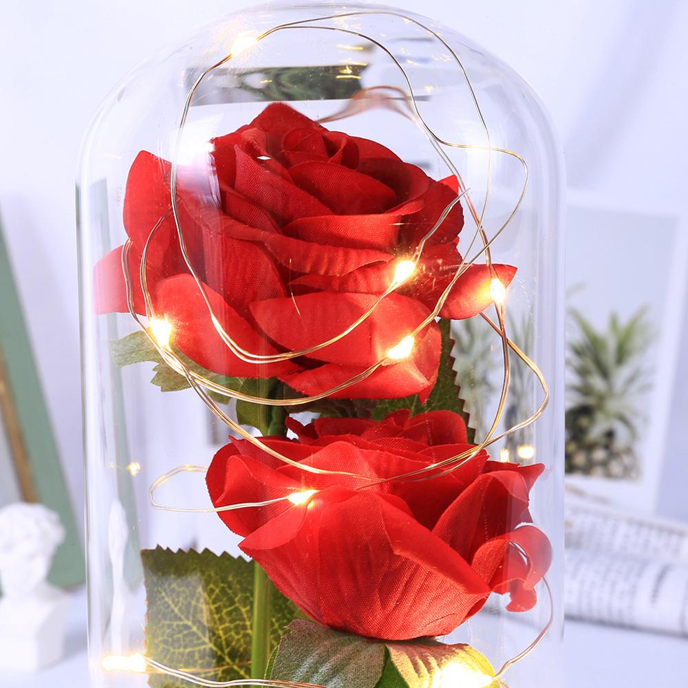 Satın alın Two Roses Glass Cover LED String Light Romantic Table Lamp