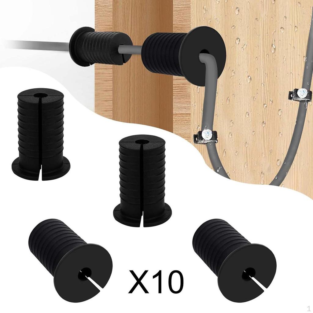 10 Pieces Cable Routing Kit feed through Bushings Organizing Ethernet Cables Silicone Wall