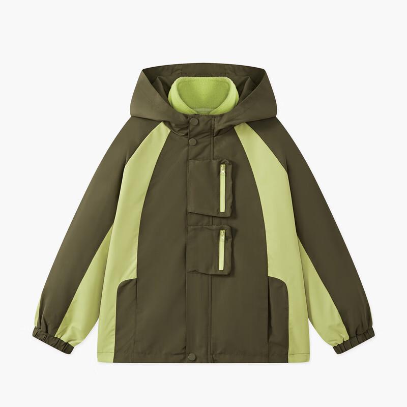MQD Boys' 3-in-1 Color-block Hooded Windbreaker