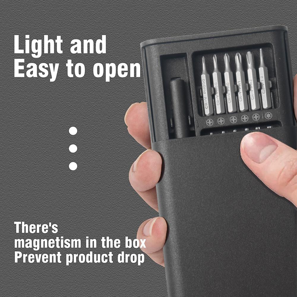 WOZOBUY Precision Screwdriver Set, 25 In 1 Mini Screwdriver, Magnetic Driver Bits Set, Pocket Manual Screwdriver Tool Set