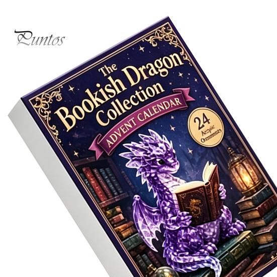 24 Day Advent Calendar Crystal Dragon 2026, Days Fantasy Reading Book Countdown Calendar, Holiday Gift Box for Kids Pcs Mini 2D Flat Acrylic