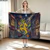 The mask Print Flannel Blanket High Quality Warm Comfortable Cover for All Seasons Perfect for Gifts Home Decor