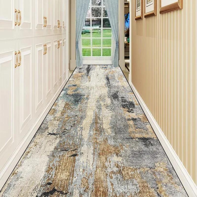 Nordic Abstract Villa Long Corridor Carpet Runner Hall Passageway Home Large Rug Stairway Comfortable Durable Washable Floor Mat