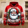 2025 Merry Christmas Graphic Sweatshirts Tree Pullover Hoodies for Men Clothes Santa Claus Hoody Snowman Sweatshirts Unisex Top