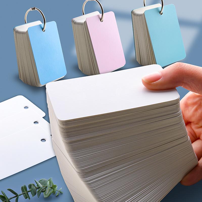 Compact White Cardstock with Handwritten English Words - Pocket-Sized Message Cards for High School Memory Books