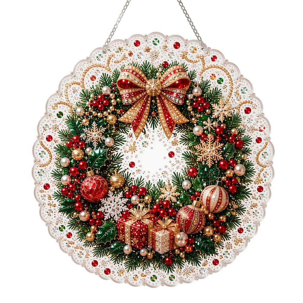 Christmas Hanging Decoration Set, 2D Flat Design, Inch Wall Decor