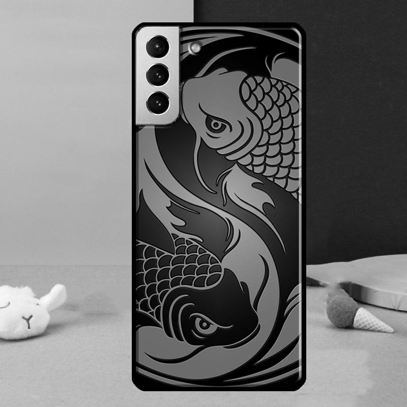 Koi Fish Yin Yang Art Phone Case For Samsung Galaxy S24 Ultra S25 Ultra S9 S10 S20 S21 S22 Plus S23 S24 FE Cover