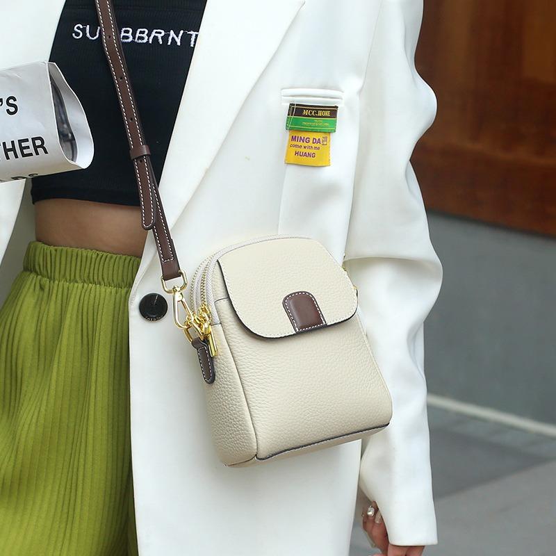 Damenhandtaschen aus Leder, kleine Taschen, Umhängetaschen, neue Damen-Schultertaschen aus erstklassigem Rindsleder, vielseitige Nischen-Handytaschen für Damen