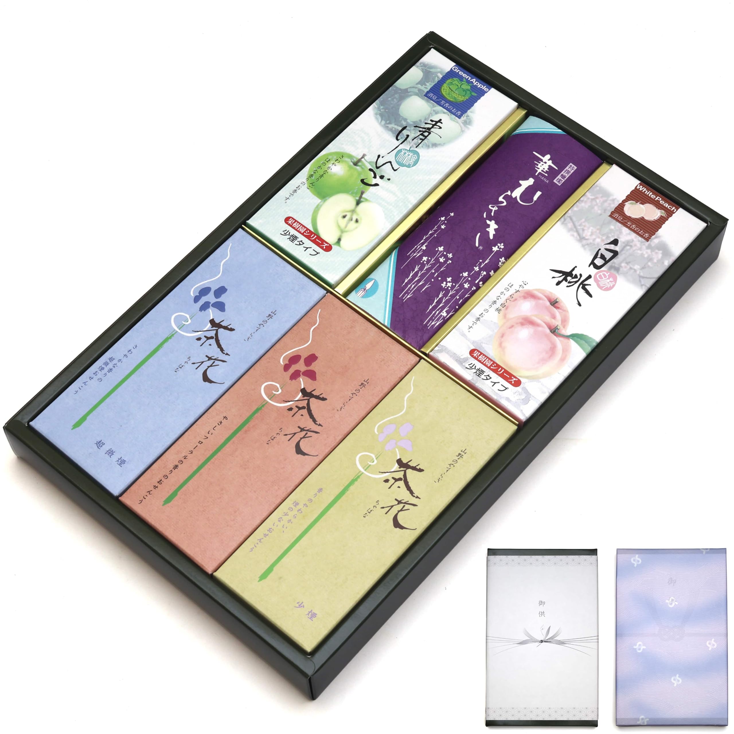

Sympathy Incense Gifts [5 Types of Tea Flowers, Sandalwood, Inner Wrapping, Candle] Made in Japan, Low Smoke, Gift-Giving Incense, Buddhist Altar,