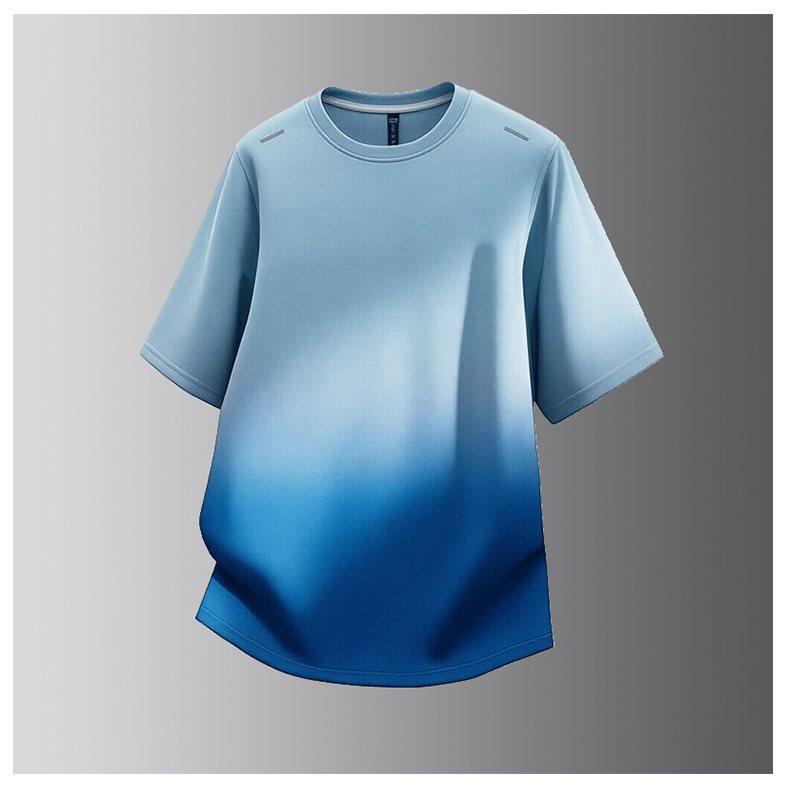 Camiseta de Manga Corta con Cuello Redondo de Seda Helada de Secado Rápido para Hombre de Gama Alta 2026