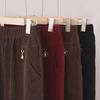 Plus Size Corduroy Velvet-Lined Pants for Middle-Aged & Elderly Women - Warm & Thick for Autumn/Winter