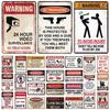 Retro Danger Warning Metal Sign - Vintage Caution Plaque - Metal Plate for Garage Park Home Wall Decor
