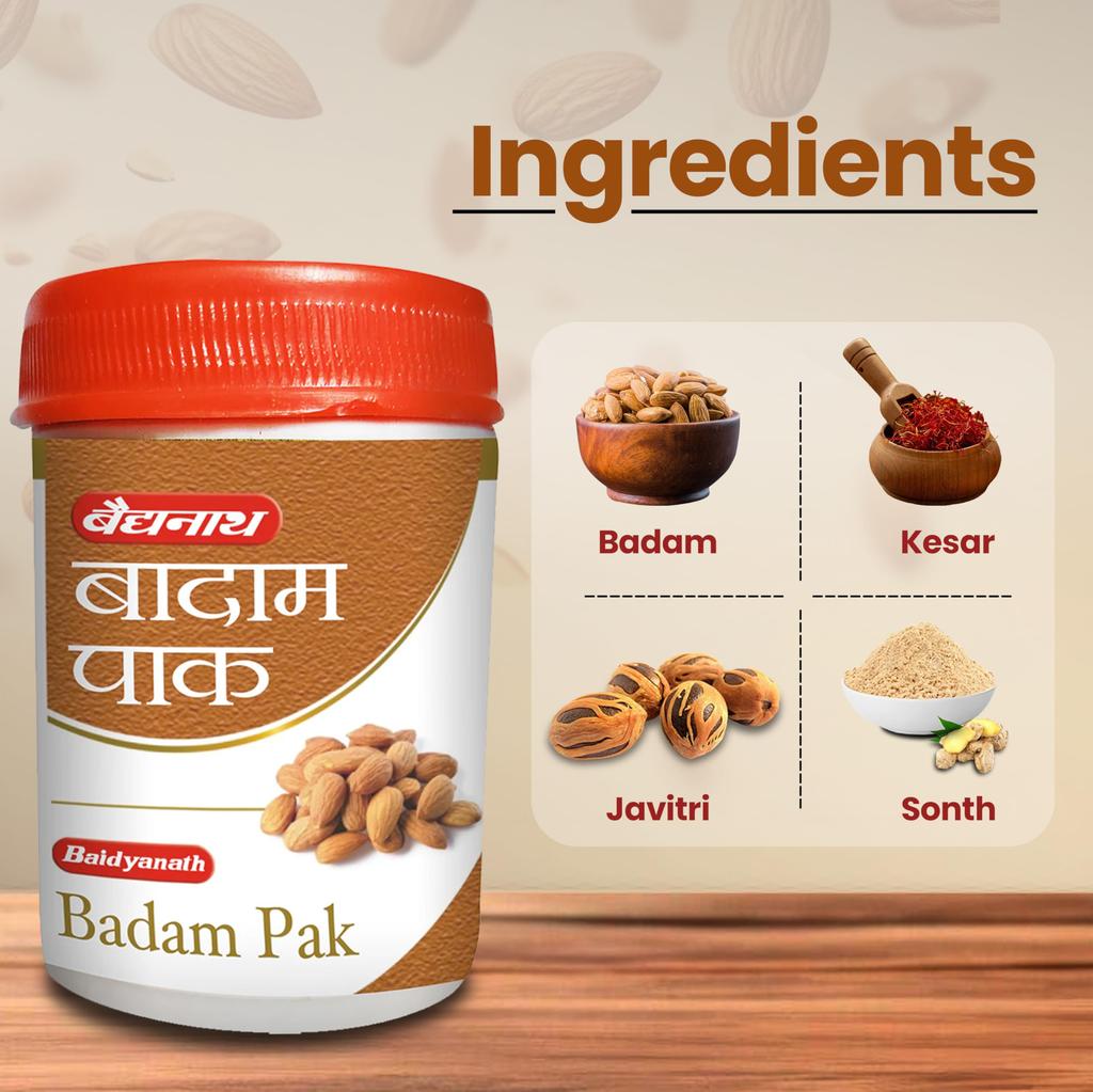 Baidyanath Ayurved Badam Pak (200g, 100g X 2) | Helps to maintain Vitality & Stamina