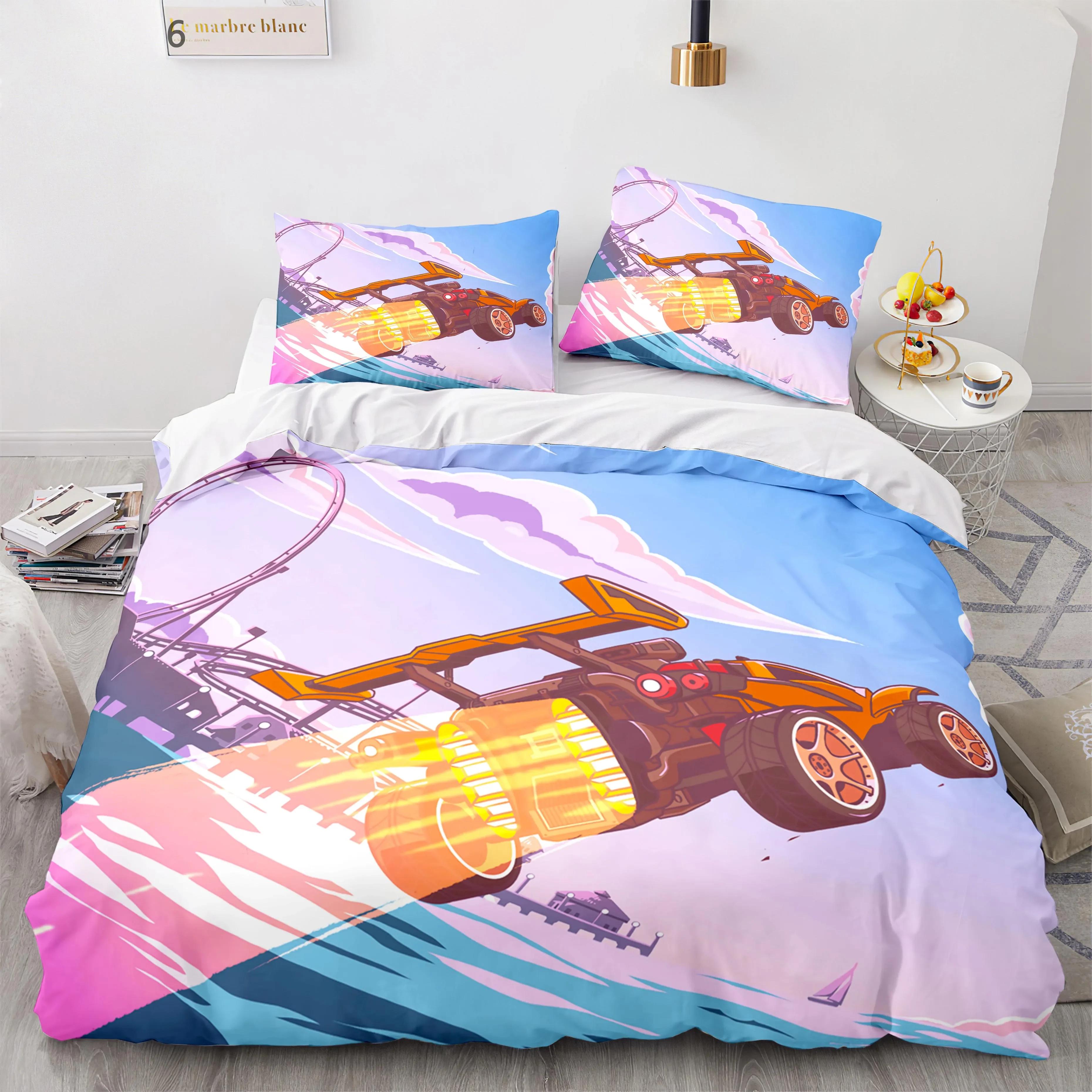 

Comforter Car Rocket League Bed Set Children S Bedroom Duvet Rocket League Bedding Set Single Twin Full Queen King Size Comforter (quilt)-EU Single(135*200cm)3pcs