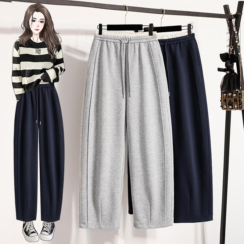 DIMANAF 2025 Plus Size Autumn Long Pants Women Elastic Harlen Vintage Harem Pants Loose Basic Trousers