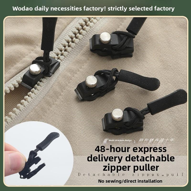 Universal replacement zipper, quick and instant detachable zipper head, pull jacket bag, jacket, free sewing zipper repair tool