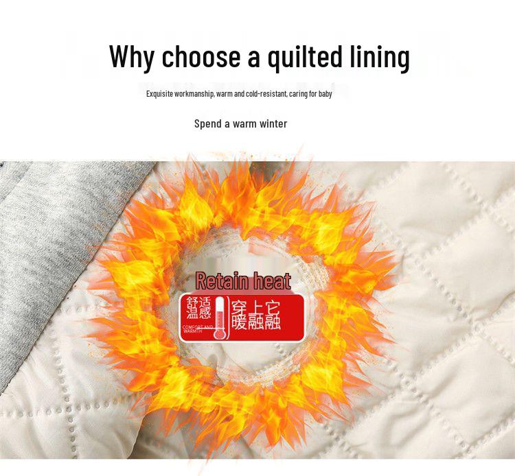 Kinder Baumwollgepolsterte Kunstlederjacke, Herbst/Winter 2025, Kleinkind Zweiteiler-Stil für Jungen und Mädchen.