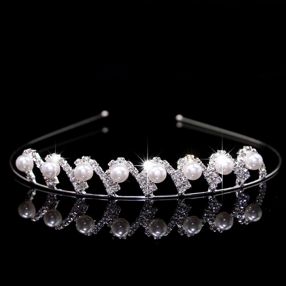 Fashion Multi-Layer Pearl Headband Women'S High-End Claw Chain Exquisite Rhinestone Love Accessories Bridal Hair Accessories