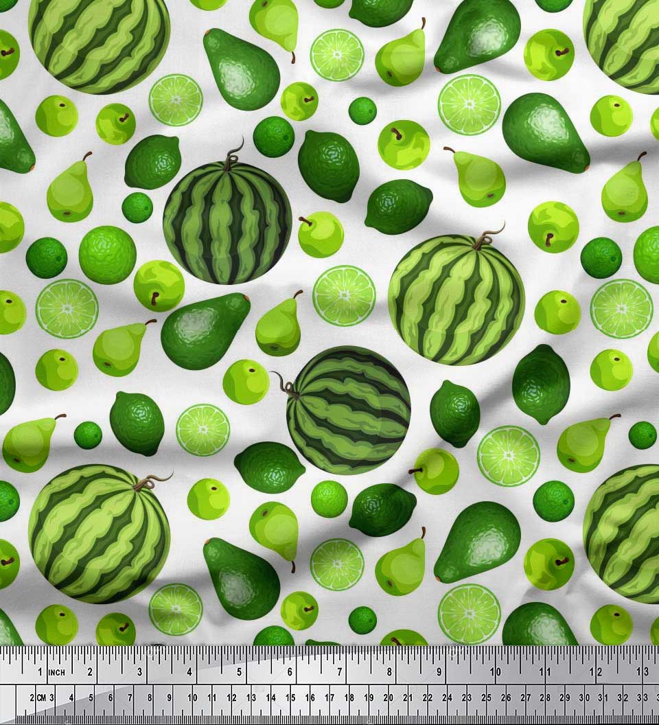 

Soimoi Японія Креп Сатин Тканина Груша, Лимон і Кавун Фрукти Принт Швейна Тканина метр 42 дюйма 42 Inch Wide - Poly Crepe білий