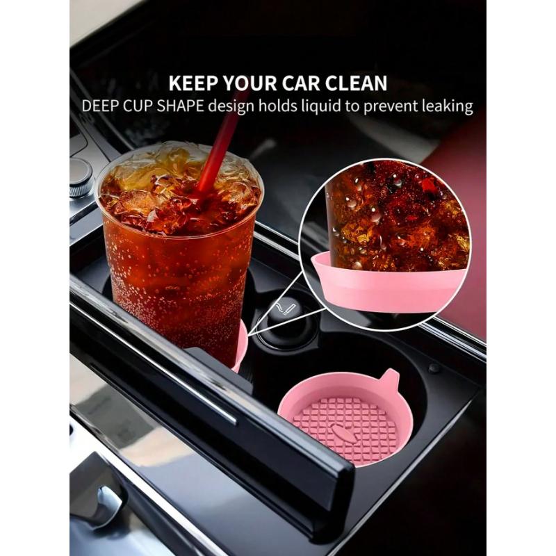 1pcs Car Cup Holder Coasters, Shiny Cup Holder Insert Coasters, Universal Anti-Slip Car Cup Holder Decorative Silicone Coasters, Car Interior Pad