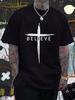 2026 Men's Summer Fashion New Cross Letter Print T-Shirt, 100% Cotton, Loose Fit, Versatile Short Sleeve