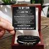 To My Son Bracelet, Stainless Steel Bracelet Son Gifts From Mom Dad, Birthday Gift For Son Message Card Gift Box