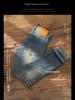 Brand Men's Korean Style Skinny Mid-Waist Jeans - Versatile Fashionable Long Pants for All Seasons