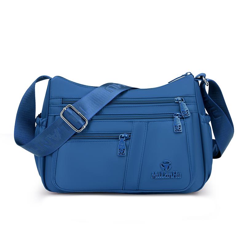 Borsa a tracolla in nylon multi-tasche con tracolla larga regolabile Borsa a spalla casual per donna Viaggi quotidiani