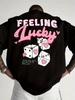 New Summer Men's Cartoon Dice Love Printed Comfortable and Breathable Round Neck T-shirt Outdoor Street Style Top