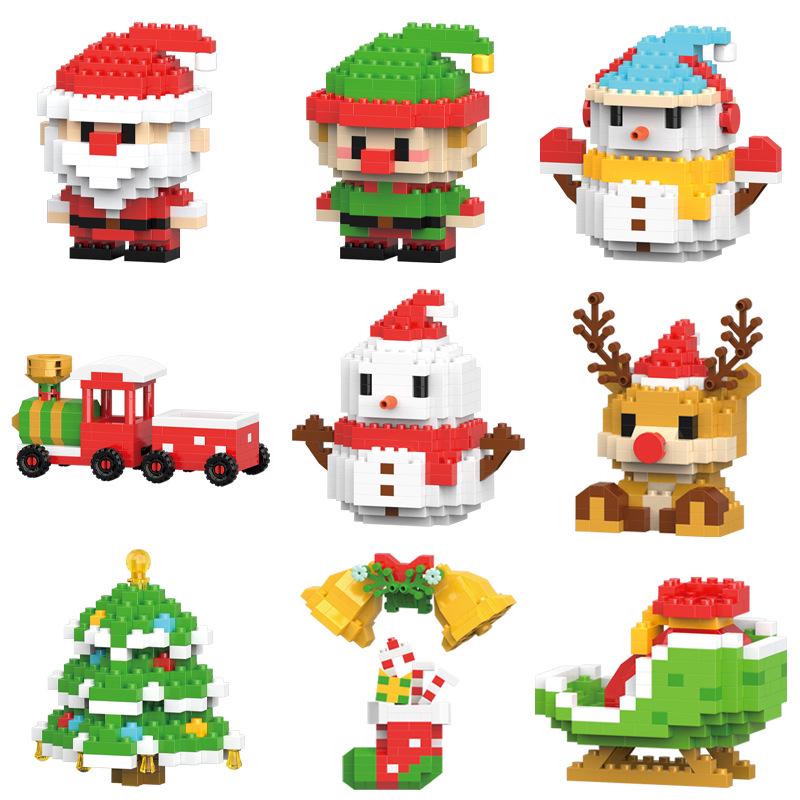 Children's Christmas Building Blocks Toy - Santa Claus, Snowman, and Tree