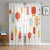 Lanterna Fiore di Pruno Tende Retrò in Garza Per Camera da Letto Bambini Schermo per Cucina Soggiorno Decorazioni per le Feste Tenda Voile