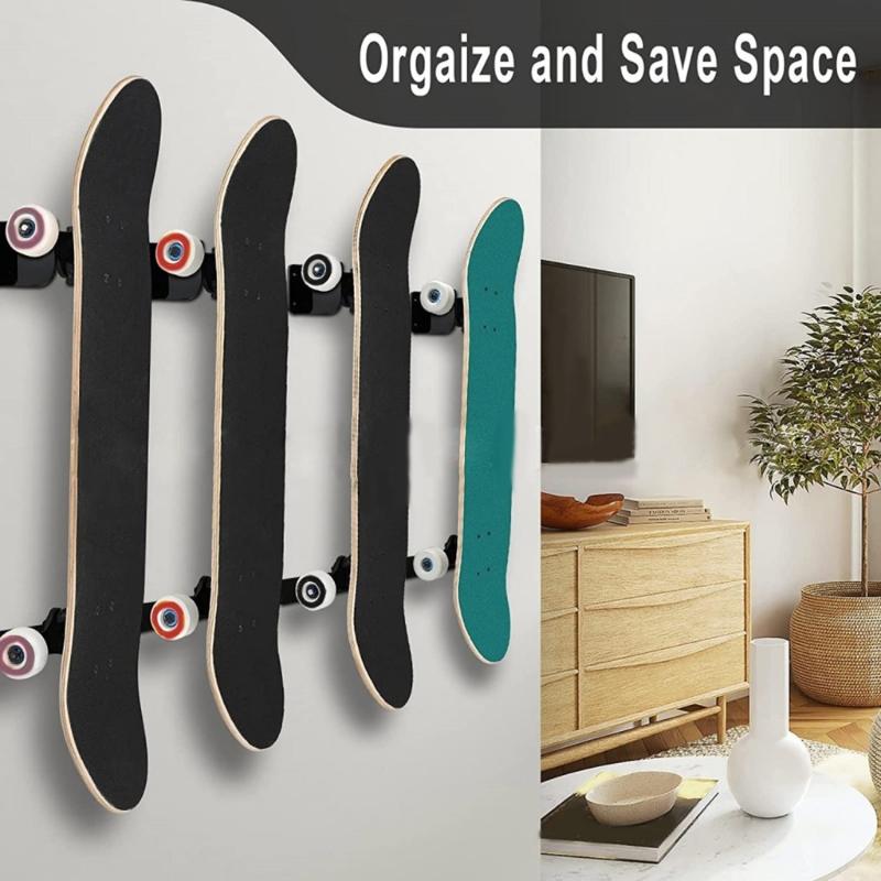 Wall Mount Skateboard Hanger Horizontal Skateboard Deck Display Rack Skateboard Hooks Hanger for Skateboard Deck Storage