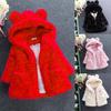 Children Clothing Autumn Winter New Girl Children Imitation Fur Cotton-padded Jacket Ears Thickened Jacket Winter Fashion Warm Coat