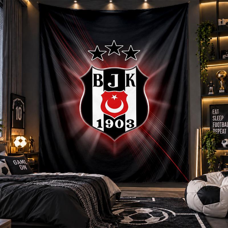 Wandbehang Tapisserie Beşiktaş FC Druckstoff für Wohnzimmer Schlafzimmer Heimdekoration