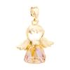 1pc Brass & Glass Religious Charm Pendant 18K Gold Plated Angel Fashion Necklace Pendants for Jewelry Making 22mm x 16mm