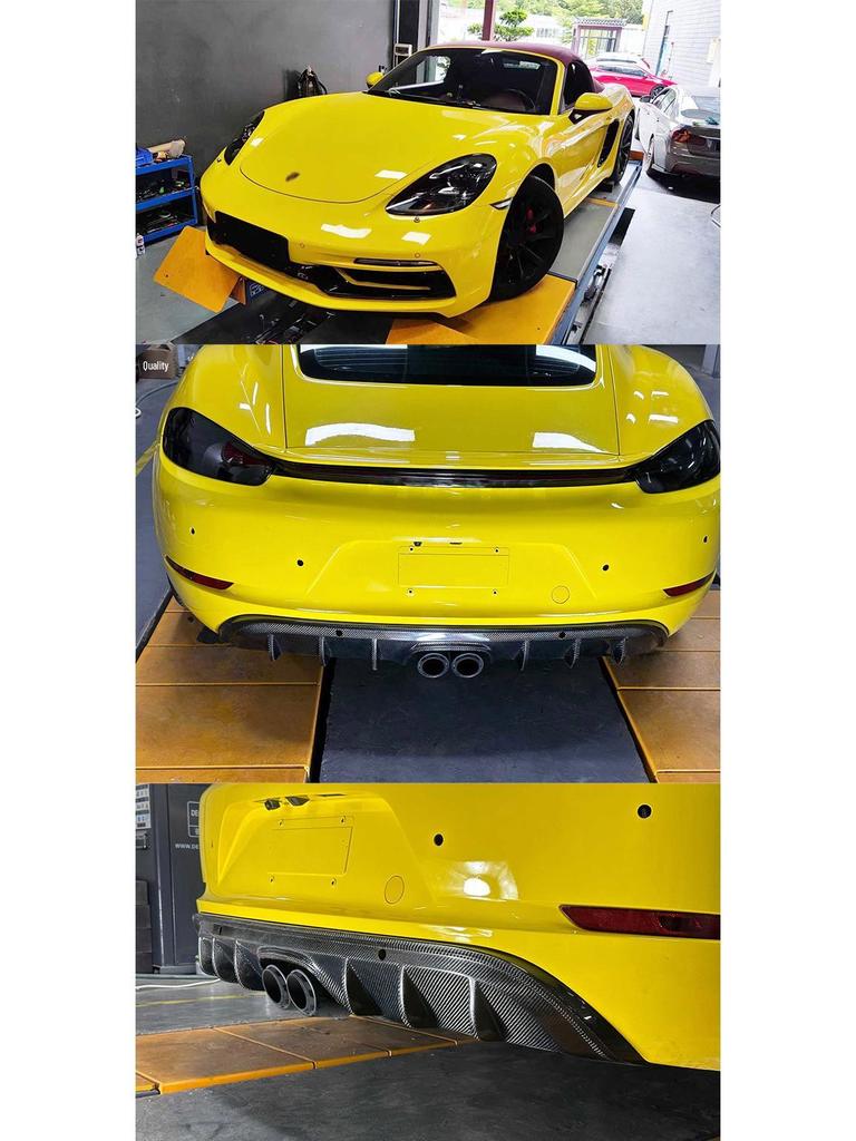 Porsche 718 GTS Front Bumper Assembly & Rear Lip Kit with Tail Light Injection Molded PP