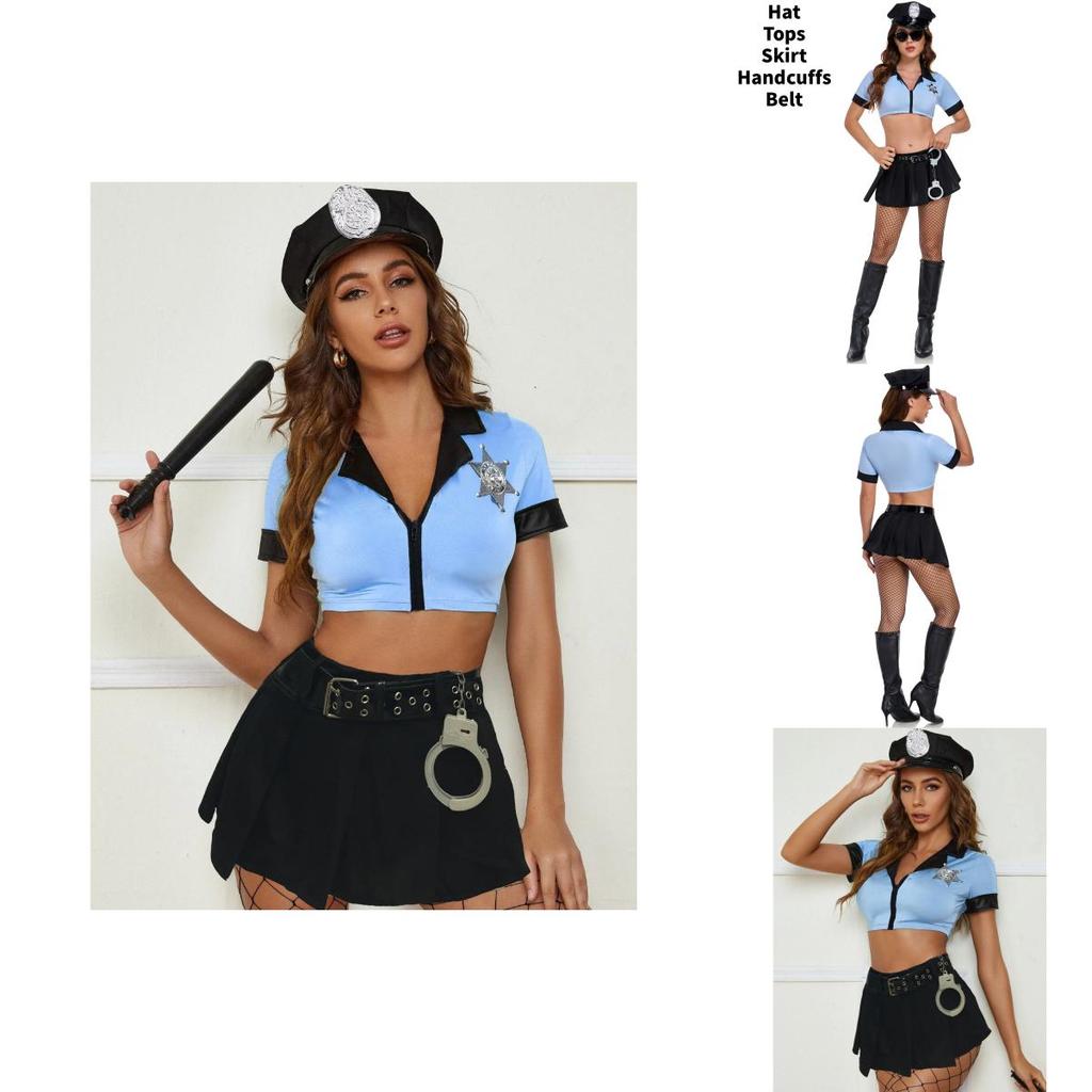 Sexy Female Police Role Play Outfit With Polyester Fabric For Cosplay And Costume Events