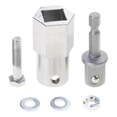 Stainless Steel Cordless Power Drill Converters Professional High Strength Drill Adapter for Trailer Jacks Crank Tasks