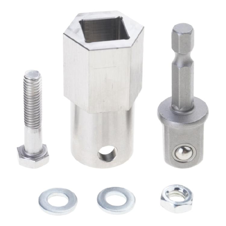 Stainless Steel Cordless Power Drill Converters Professional High Strength Drill Adapter for Trailer Jacks Crank Tasks