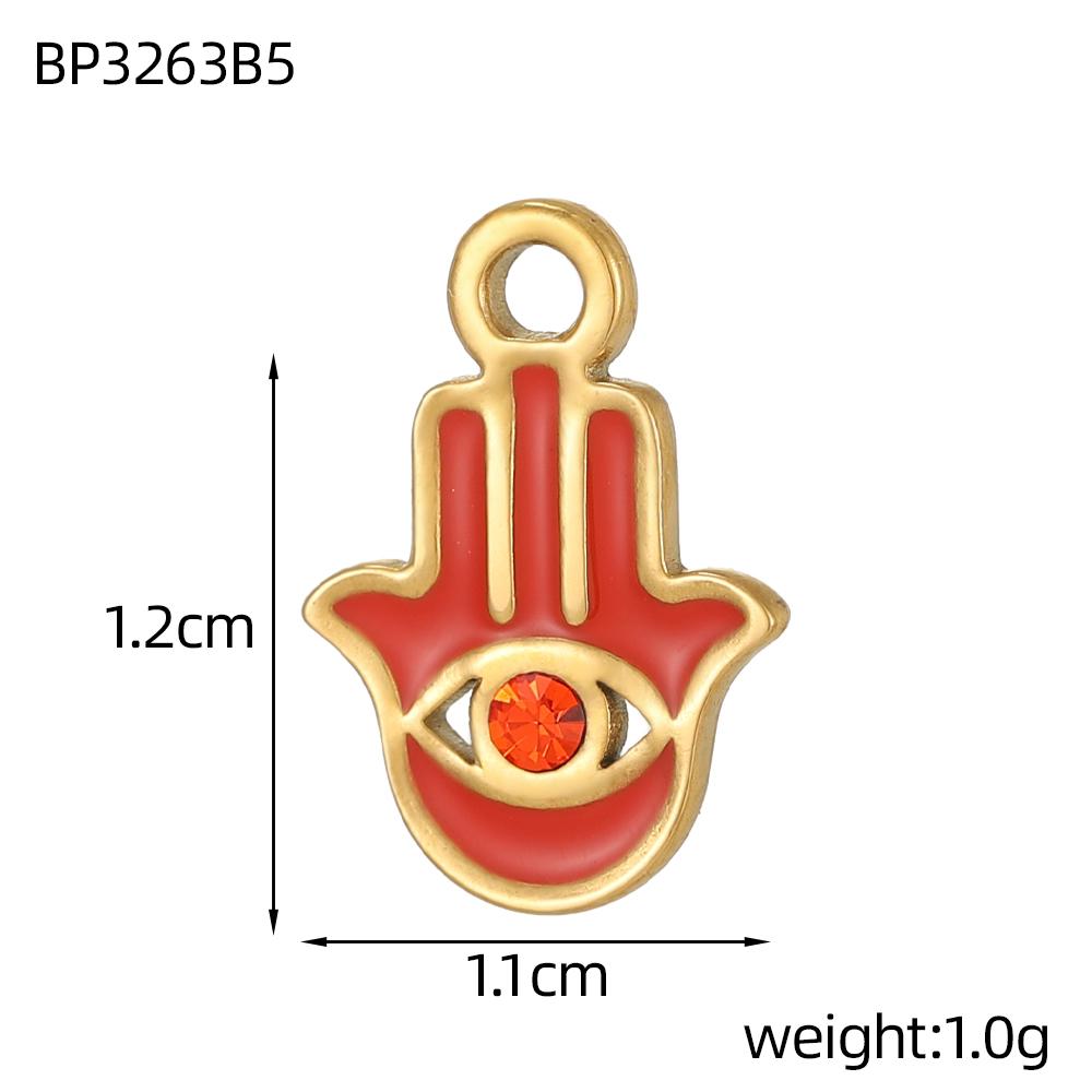 CARLIDANA Pink Blue Enamel Hamsa Hand Charms Gold Plated Charms Religious Muslim Islamic Hand of Fatima Charms DIY Jewelry