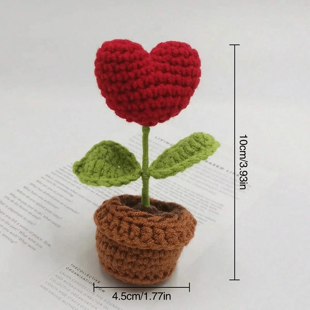 Hook Woven Finished Small Potted Plant Simulation Flower Potted Plant Flower Decoration Creative Gift Ornament